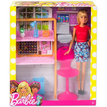 Barbie Pohištvo: Dnevna soba z blond Barbie - .slika