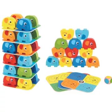 Tooky Toy: Behendigheidsspel met olifantentoren - .afbeelding