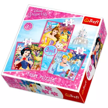Trefl: Disney hercegnők 3 az 1-ben puzzle