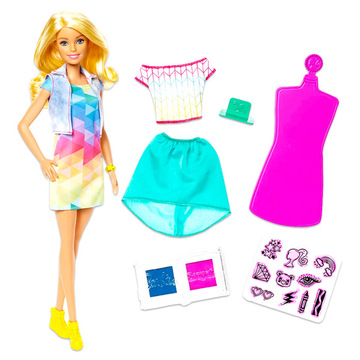 Barbie Crayola: színes ruhanyomda készlet babával