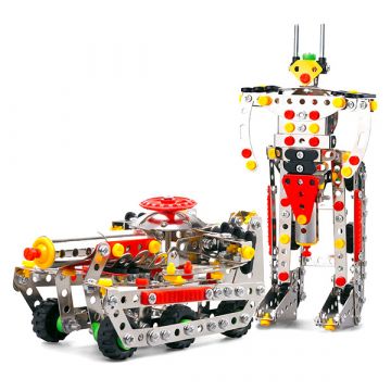 Robot, ki se lahko preoblikuje - kovinski konstrukcijski set s 292 deli - .slika