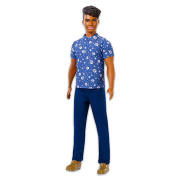 Barbie Fashionistas: Barna bőrű Ken baba virágmintás ingben 