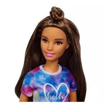 Barbie Fashionistas: Barbie lutka kreolka u ljubičastoj bluzi s uzorkom - .slika