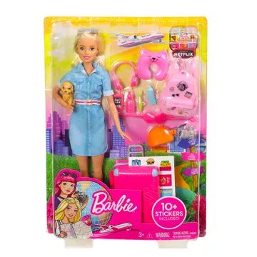 Barbie Dreamhouse: Lutka Barbie z dodatki za potovanja - .slika