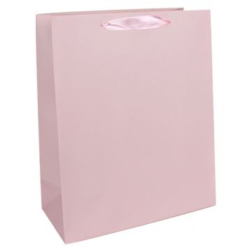 Szatén szalagos ajándékzacskó - rózsaszín, 23 x 18 cm.