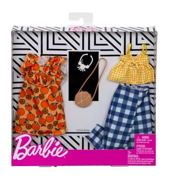 Barbie: Usklajena oblačila - Komplet oblačil z oranžno obleko - .slika