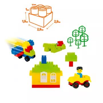 Combi Blocks: 150 kosov plastičnih gradnikov v vrečki - POŠKODOVANA EMBALAŽA - .slika