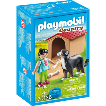 Playmobil: Kislány kutyával és kutyaházzal 70136