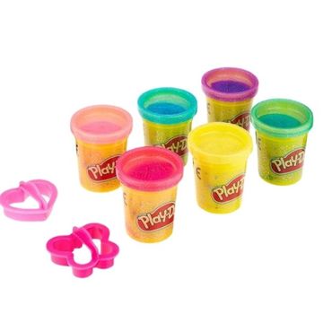 Play-Doh: 6 tégelyes csillámos gyurmaszett - . kép