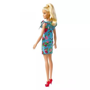 Barbie Fashionistas: Barbie lutka blondinka v obleki s cvetličnim vzorcem - .slika