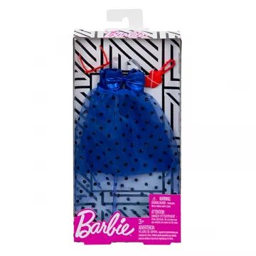 Barbie: Ujemajoča oblačila - Modra obleka s pikami - .slika