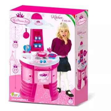 Moja princesa Sara Kuhinja za otroke z dodatki - roza-bela, 105 cm - .slika