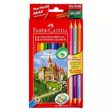 Set di matite colorate Faber-Castell 12+3 pezzi