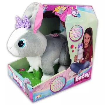 Interaktivní plyšová figurka králíček Betsy, Club Petz - s fialovou mašlí - .obrázek