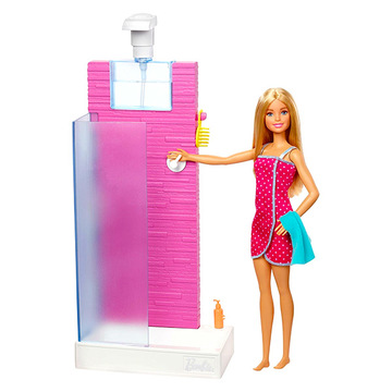 Barbie: Fürdőszoba szőke hajú Barbie-val