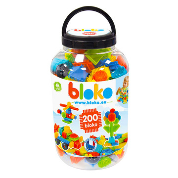 Bloko: tüskés építőjáték 200 darabos készlet műanyag flakonban