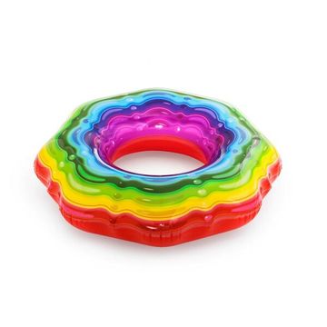 Bestway:  Felfújható szivárvány színű úszógumi - 115 cm