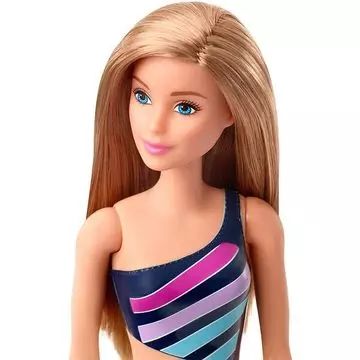 Barbie: Barbie s temno blond lasmi, v rumeno-modri kopalki - .slika