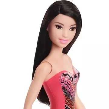 Barbie: Barbie s črnimi lasmi, v pisani kopalki - .slika