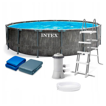 Intex: conjunto de piscina premium Greywood Prism de parede rígida - 457 x 122 cm - .Imagem