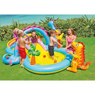 Intex: Dinoland oppustelig pool - 302 x 229 x 112 cm - .billede