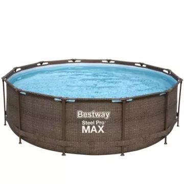 Bestway MYKONOS LUX Rattan-Pool mit Metallrahmen, Leiter & Filterpumpe – 366 x 100 cm