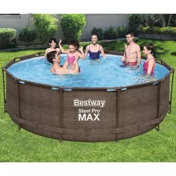 Bestway MYKONOS LUX metāla rattan baseins ar kāpnēm un filtru – 366 x 100 cm - .attēls