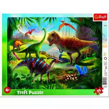 Trefl: Rompecabezas enmarcado de dinosaurios de 25 piezas
