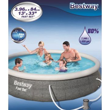 Bestway: St Tropez nafukovací bazén s ratanovým vzhľadom a filtráciou - 396 x 84 cm - .Obrázok