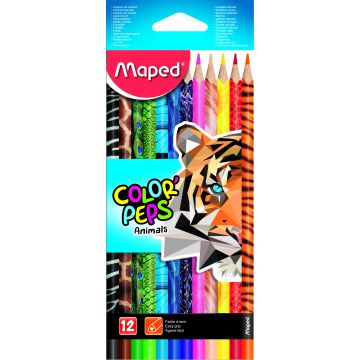 MAPED: Color Peps Animal színes ceruza készlet - háromszögletű, 12 db