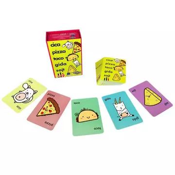 Kočka, pizza, taco, dítě, sýr - karetní hra v maďarštině - .obrázek