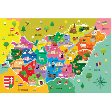 Trefl: Oktató puzzle - Magyarország térképe - . kép