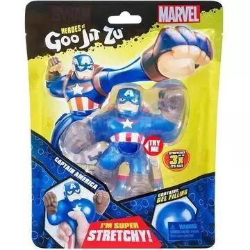 Goo Jit Zu: Heróis da Marvel - Figura de ação esticável do Capitão América - .Imagem