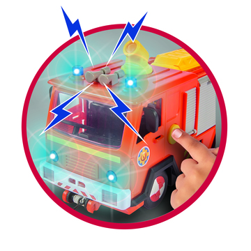 Sam, a tűzoltó: Jupiter, a tűzoltóautó 2 figurával és megafonnal - . kép