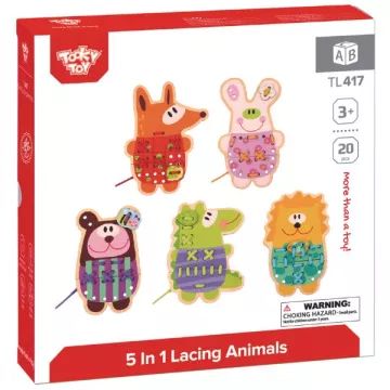 Tooky Toy: 5 in 1 Schnür-Tierchen-Set - . bild aus
