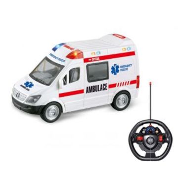 Ambulanță cu telecomandă cu lumină și sunet