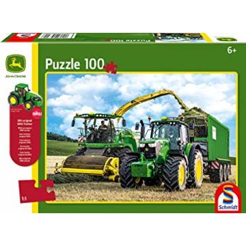 Schmidt: John Deere 6195M traktor és 8500i önjáró szecskázó 100 db-os puzzle ajándékkal