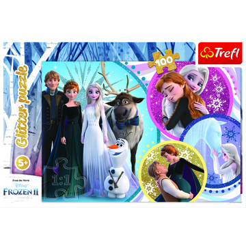 Trefl: Frozen 2- puzzle cu glitter, de 100 de piese