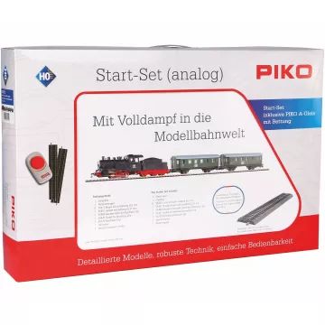 Piko: Kezdőkészlet BR 98 szerkocsis gőzmozdony, személykocsikkal, ágyazatos sínnel - 57112 - . kép