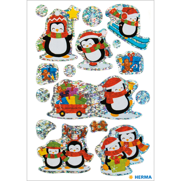 Herma: Pingvinek karácsonyi matrica - . kép
