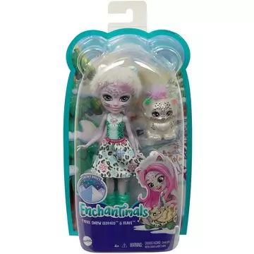 Enchantimals: Lutka Sybill Snow Leopard in figurica Flake - .slika