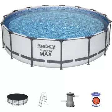 Bestway: Steel Pro MAX Set fémvázas medence létrával és vízforgatóval - 488 x 122 cm - . kép