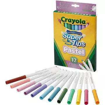 Crayola: Super Tips pastel flomasteru komplekts - 12 gabals - .attēls
