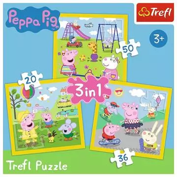 Trefl: Peppa boldog napja 3 az 1-ben puzzle