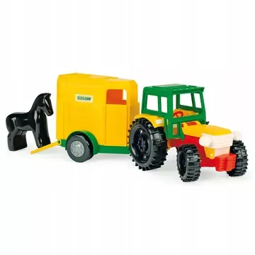Wader: Traktor lószállító utánfutóval