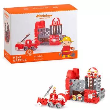 Mini gofri műanyag építőjáték szett -nagy tűzoltóság - . kép