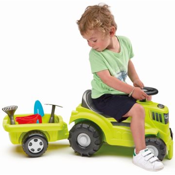 Écoiffier: Bébitaxi traktor utánfutóval - 81 cm - . kép