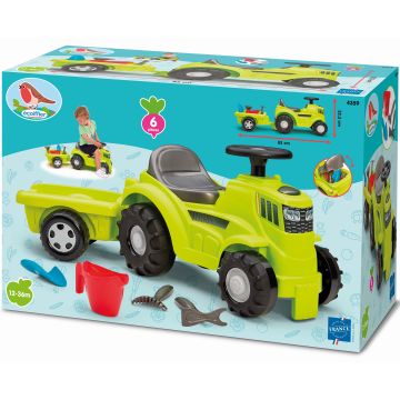 Écoiffier : Tracteur sans pédales avec remorque - 81 cm - .image