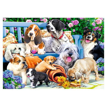 Trefl: Hunde i haven puslespil – 1000 brikker - .billede
