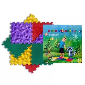 Ortho Puzzle: Set covorașe masaj ortopedic, 8 piese - Pădure - .foto